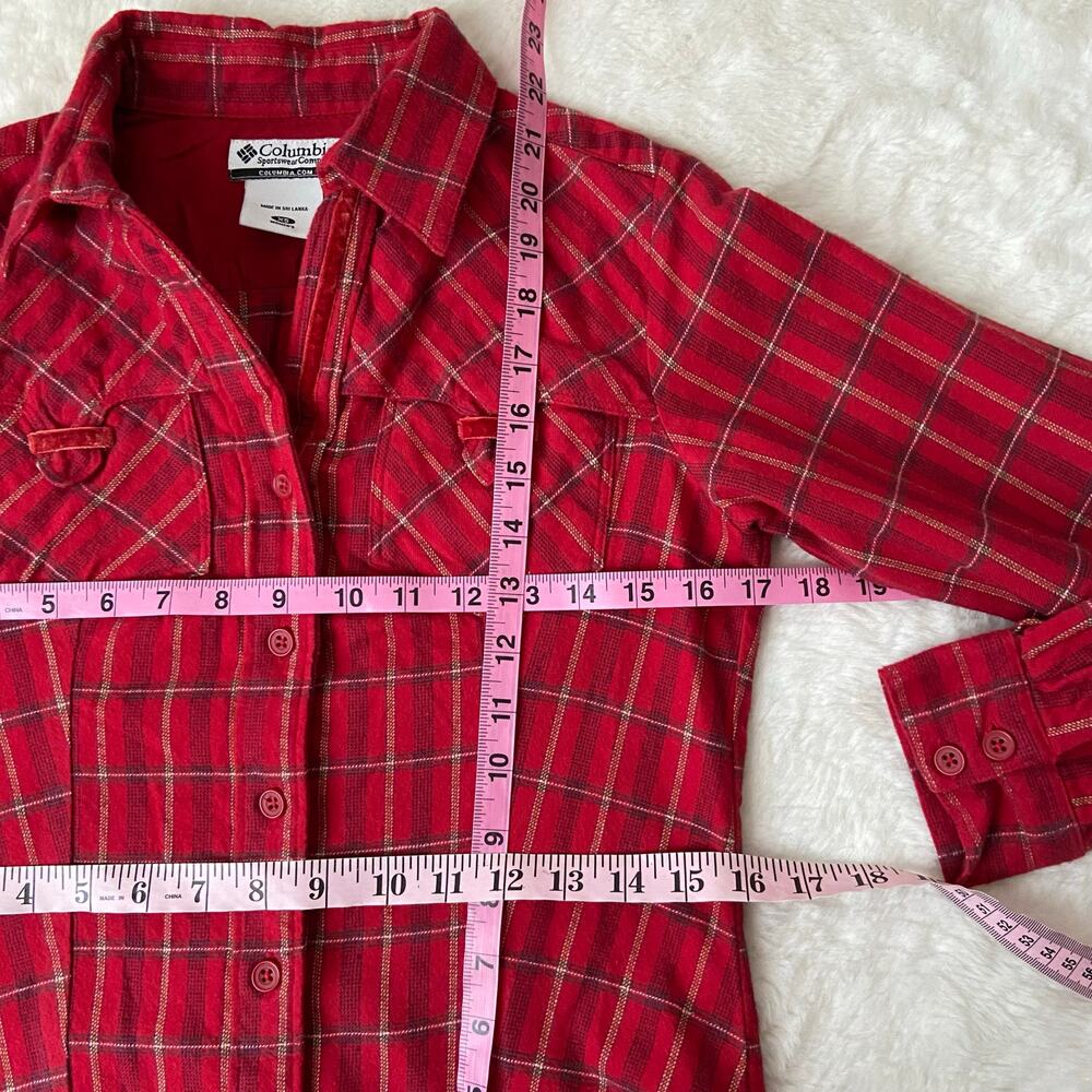 Columbia Red Plaid Button Down Flannel XS - Picture 3 of 5